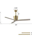 54 Inch Dylan Solid Wood Mount Ceiling Fan