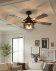 52" Industrial Reversible Mesh Led Ceiling Fan