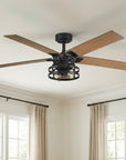 52" Industrial Reversible 5 Blade Led Ceiling Fan