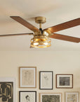 52" Industrial Reversible 5 Blade Led Ceiling Fan