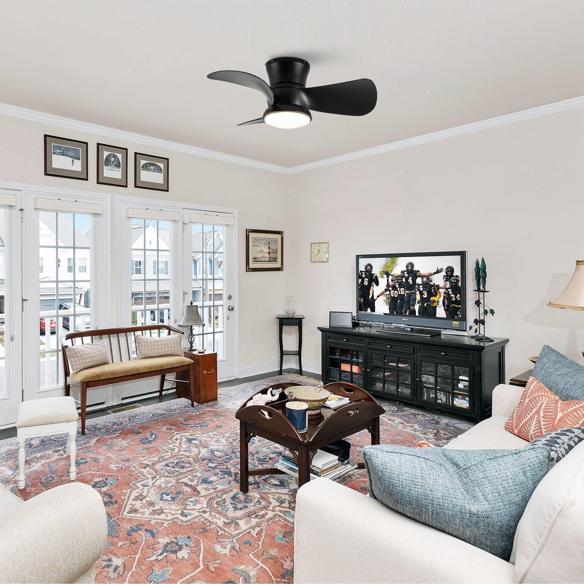 31" Mazon Flush Mount Ceiling Fan