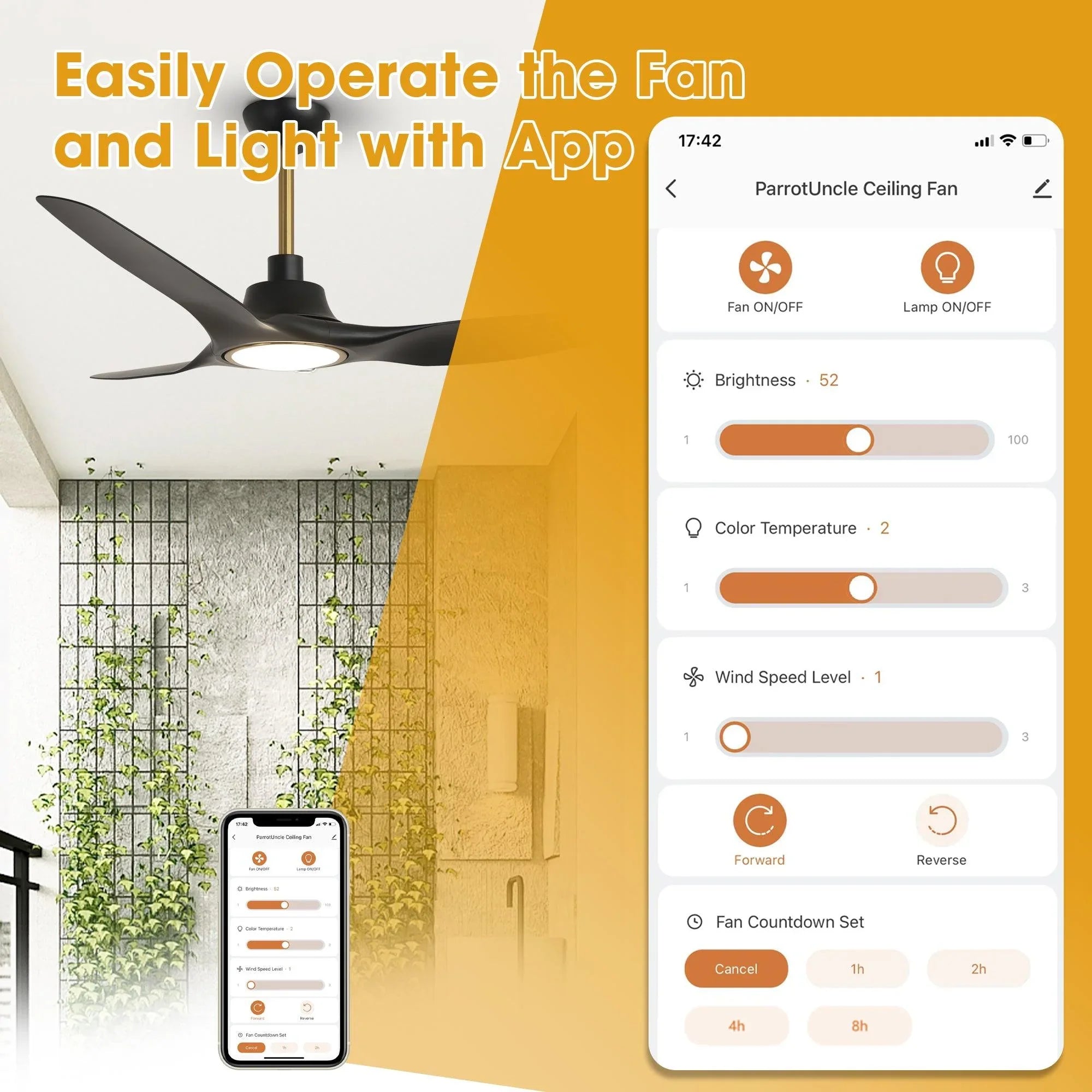 52" Aerix Modern Smart Fan