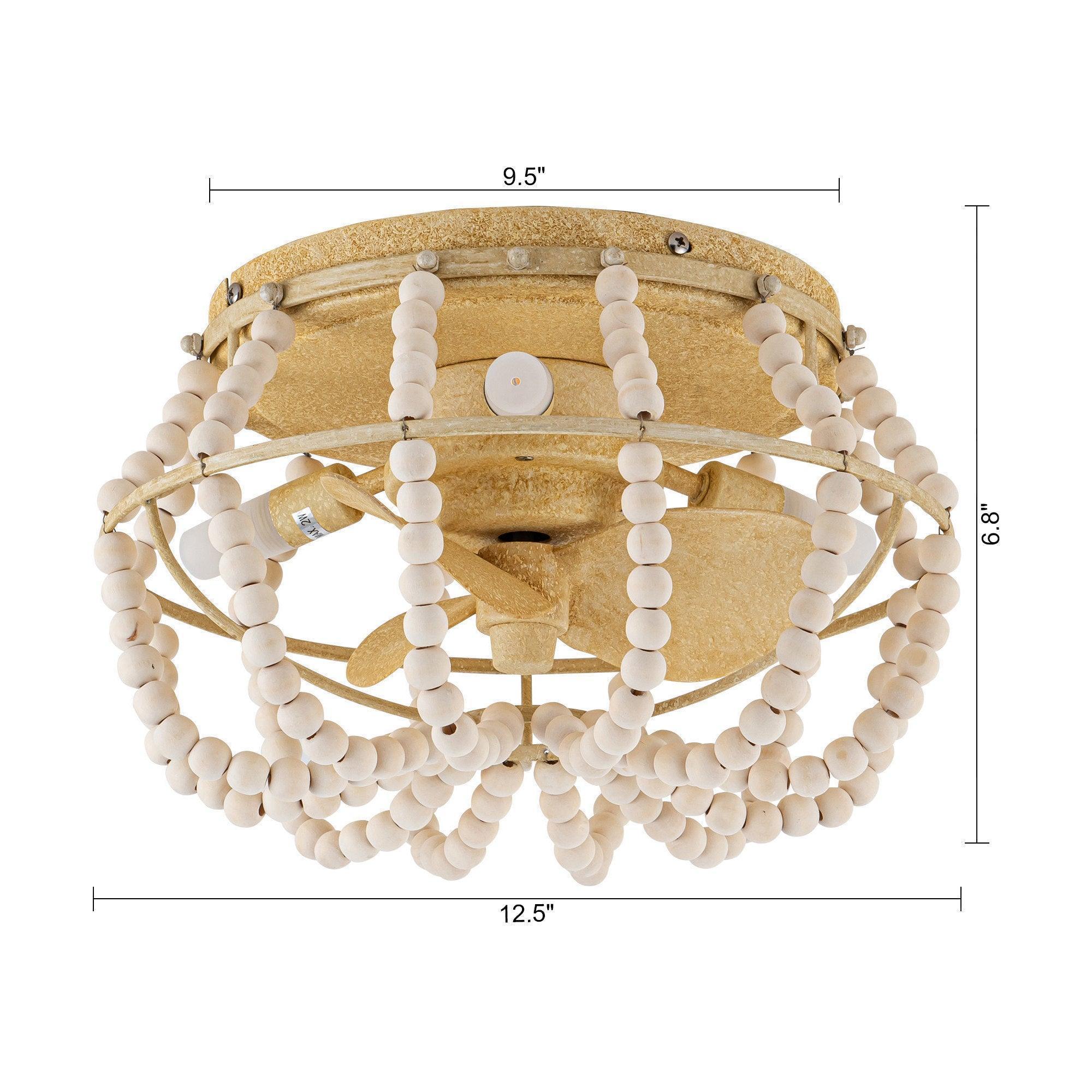 13 Inch Farmhouse Reversible Flush Mount Ceiling Fan with Lighting - IPLUS Lighting