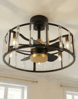 27" Modern Reversible Crystal Ceiling Fan