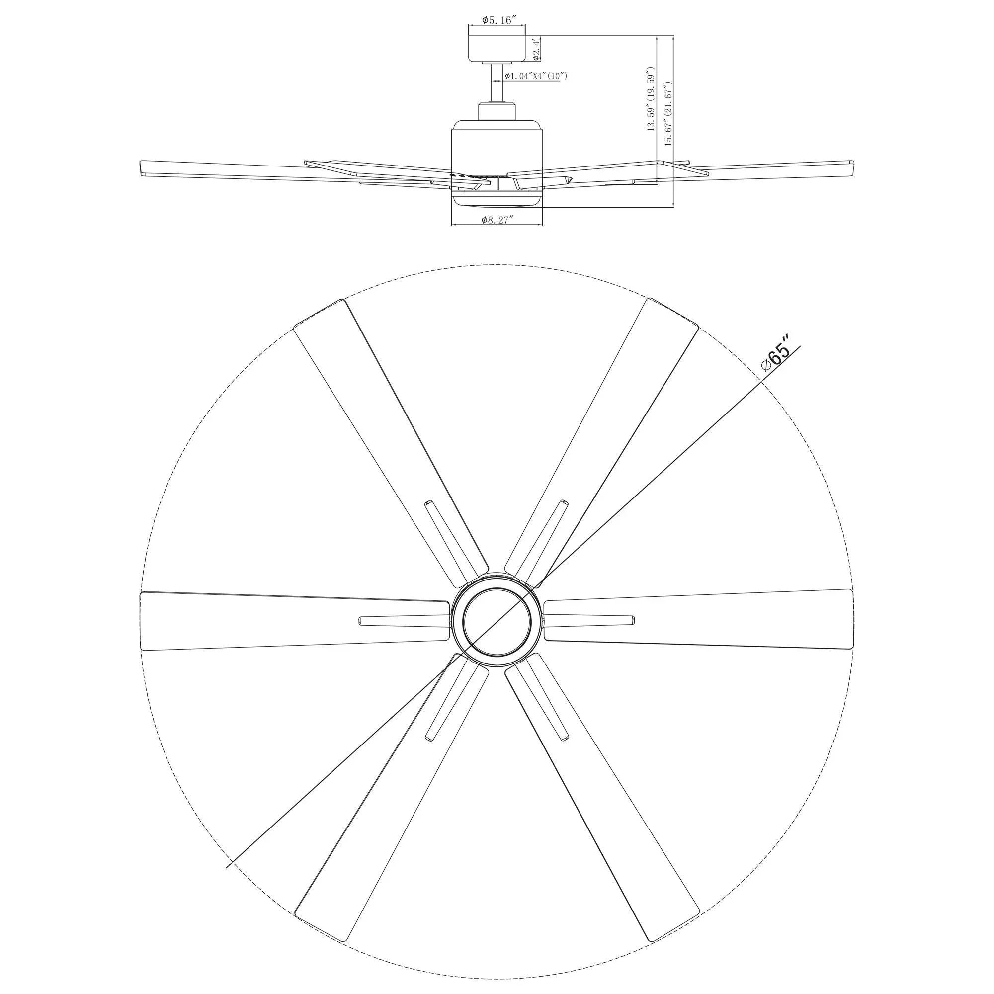 65" Bendan Industrial Ceiling Fan