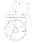 27" Arthur Industrial DC Motor Downrod Mount Ceiling Fan with Lighting and Remote Control