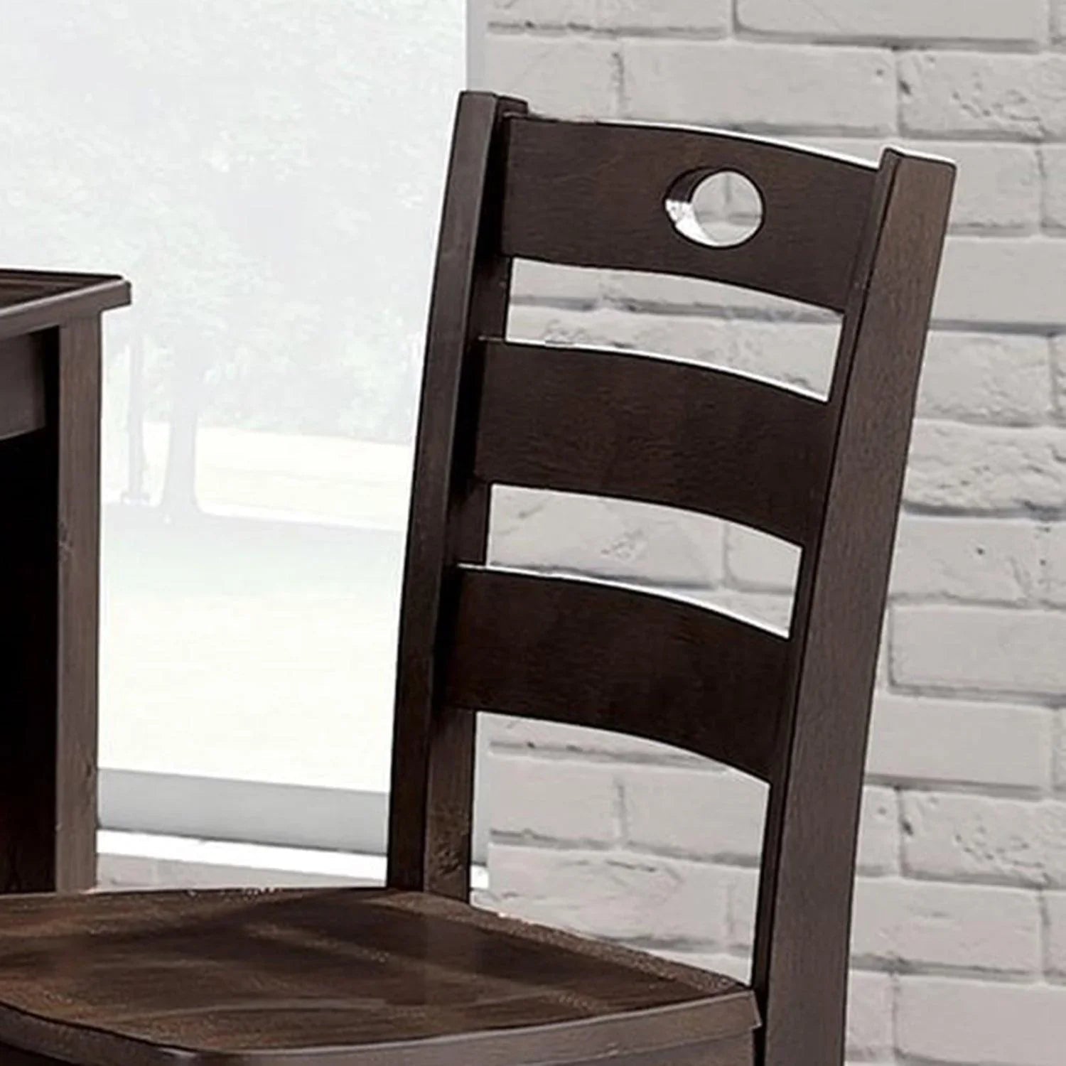 36"H Solid Rubberwood and Wood Veneer 5-Piece Counter Height Table Set