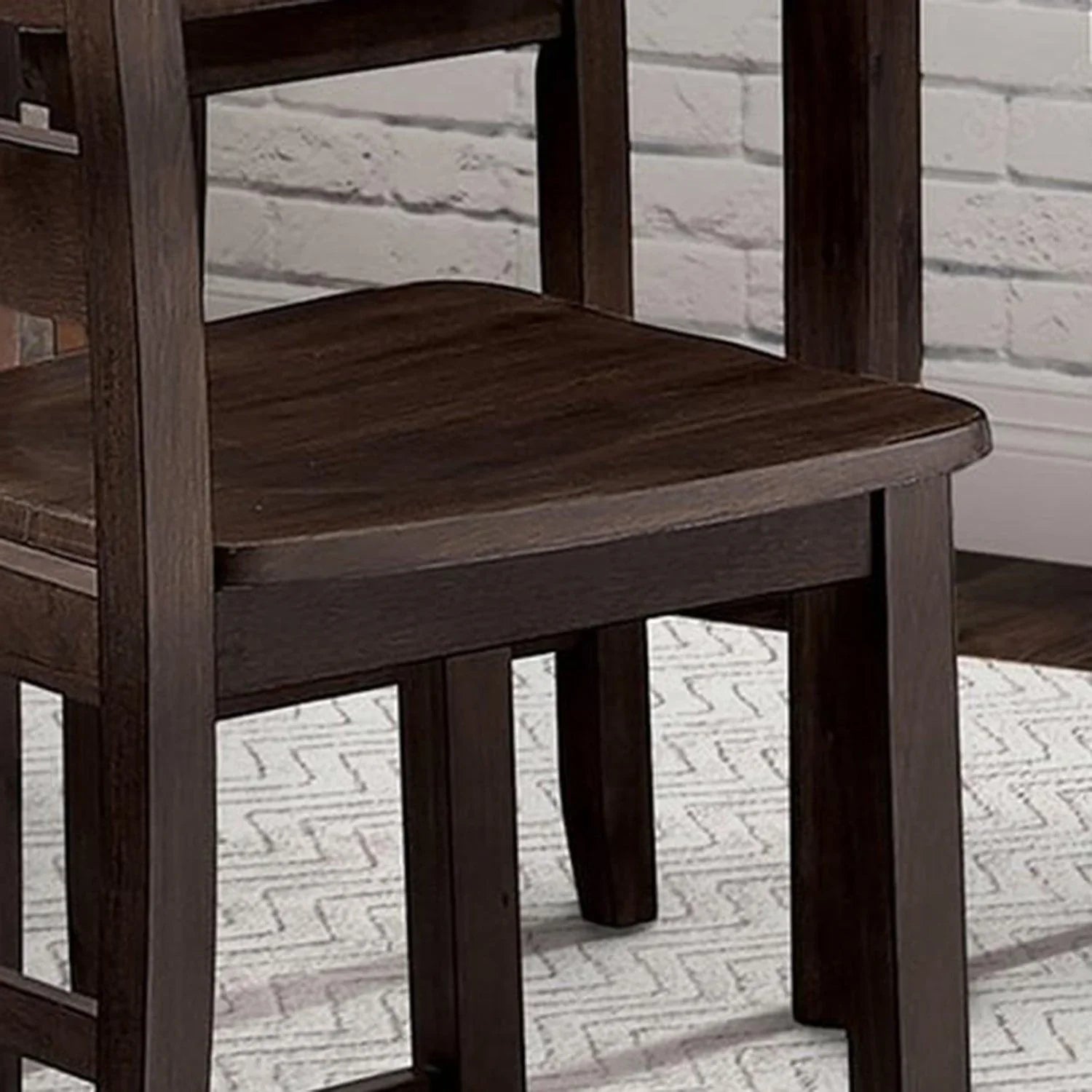 36"H Solid Rubberwood and Wood Veneer 5-Piece Counter Height Table Set