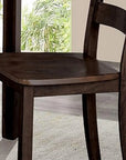5-Piece Dining Set with Solid Rubberwood Table and Slat Back Chairs