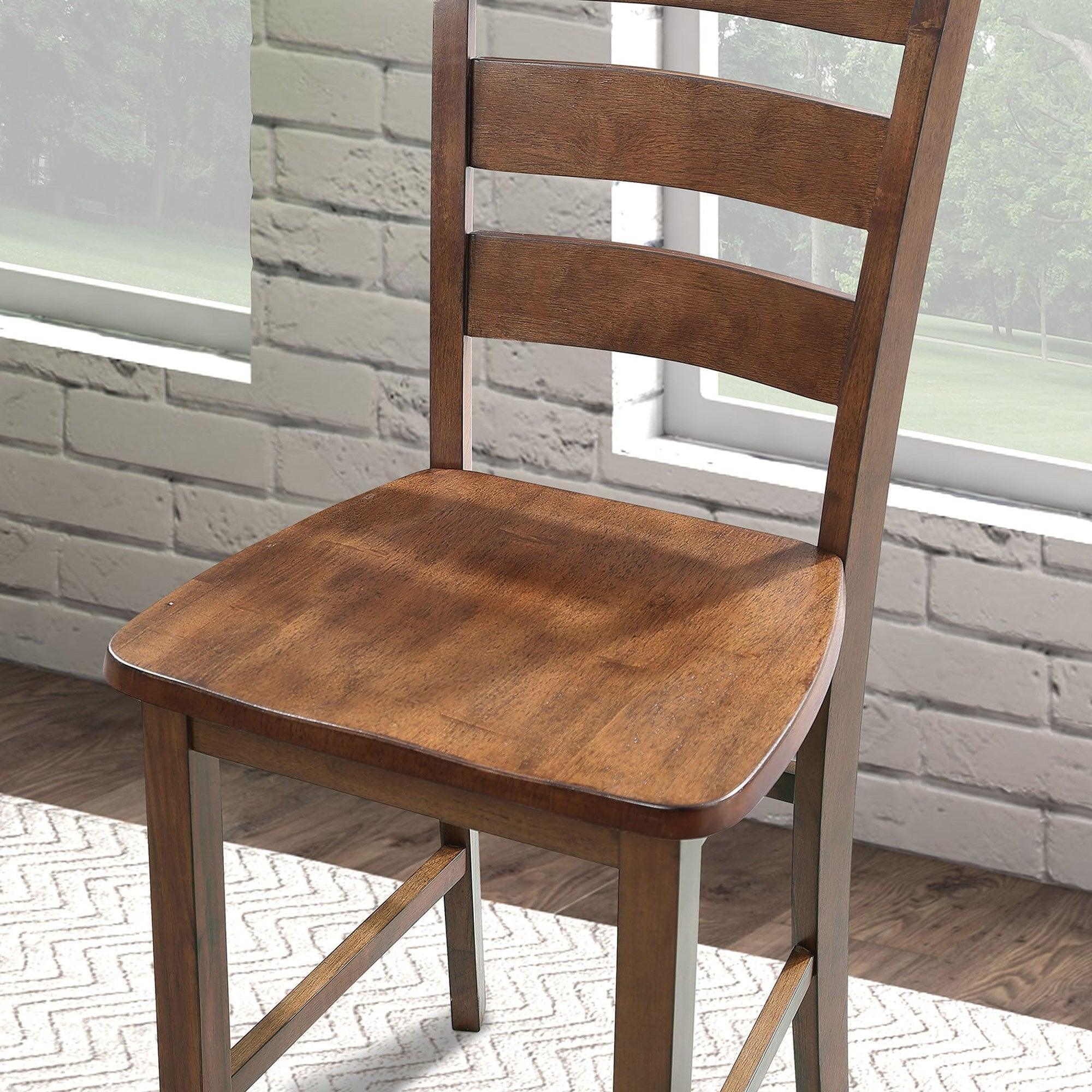 36"H Solid Rubberwood and Wood Veneer 5-Piece Counter Height Table Set