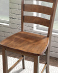 36"H Solid Rubberwood and Wood Veneer 5-Piece Counter Height Table Set