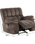 43" Leather Manual Glider Recliner with Biscuit-Padded Seat & Back