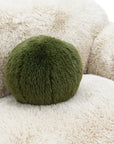 66" Darwen Modern Faux Fur Loveseat with Ball Pillow
