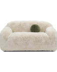 66" Darwen Modern Faux Fur Loveseat with Ball Pillow
