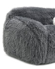 66" Darwen Modern Faux Fur Loveseat with Ball Pillow