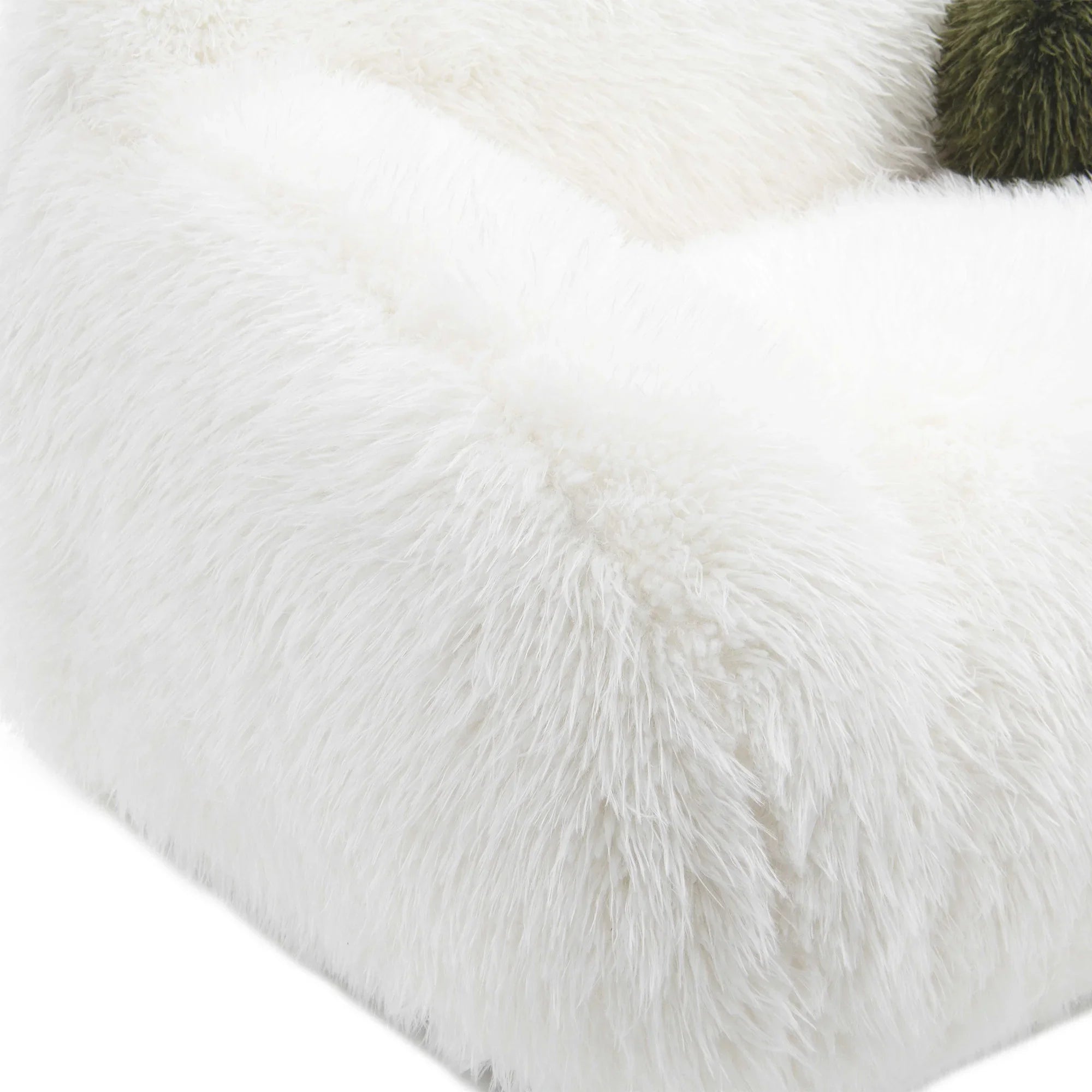 66" Darwen Modern Faux Fur Loveseat with Ball Pillow