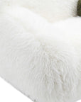 66" Darwen Modern Faux Fur Loveseat with Ball Pillow