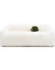 84" Darwen Modern Faux Fur Sofa with Ball Pillow