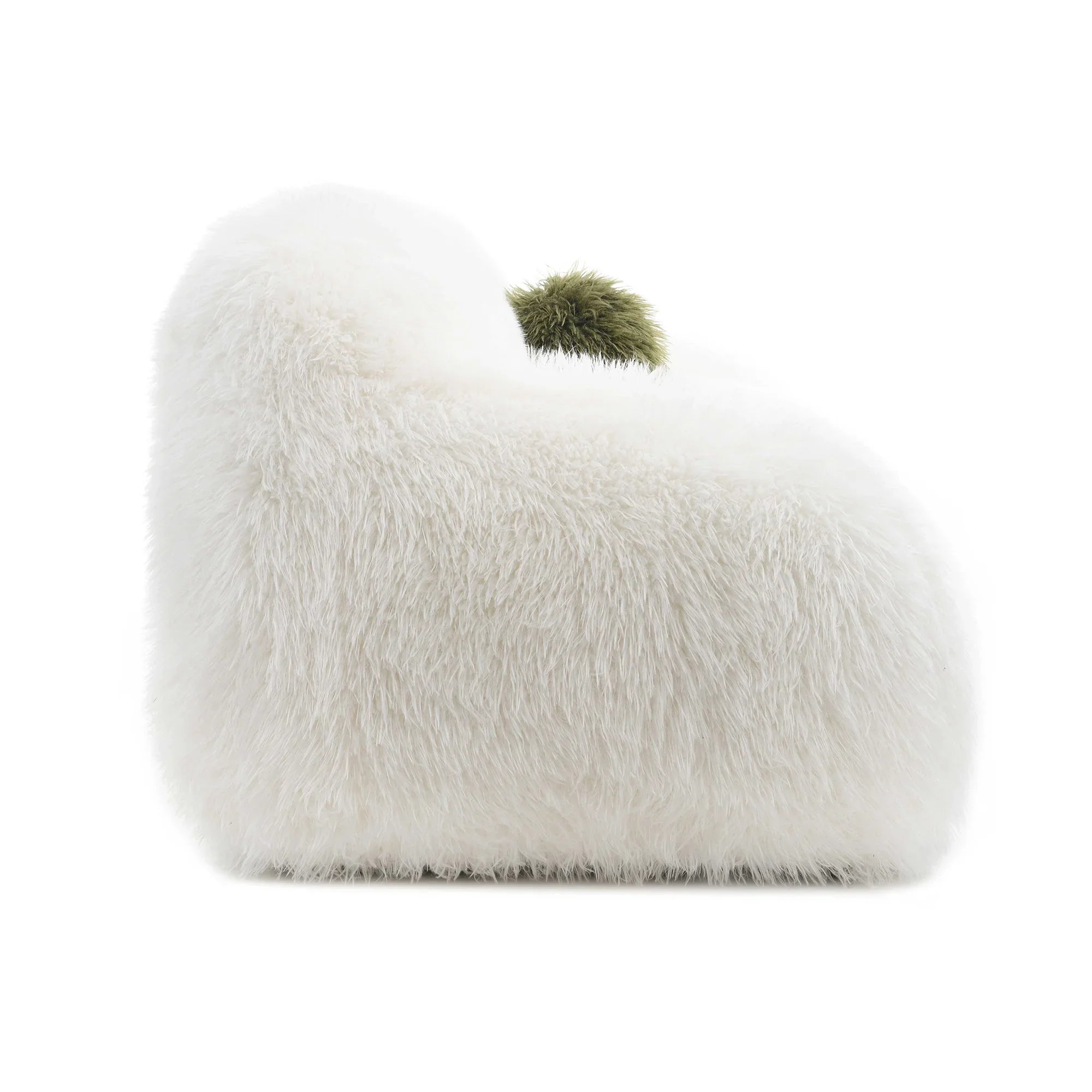 84" Darwen Modern Faux Fur Sofa with Ball Pillow