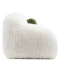 84" Darwen Modern Faux Fur Sofa with Ball Pillow