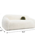 84" Darwen Modern Faux Fur Sofa with Ball Pillow