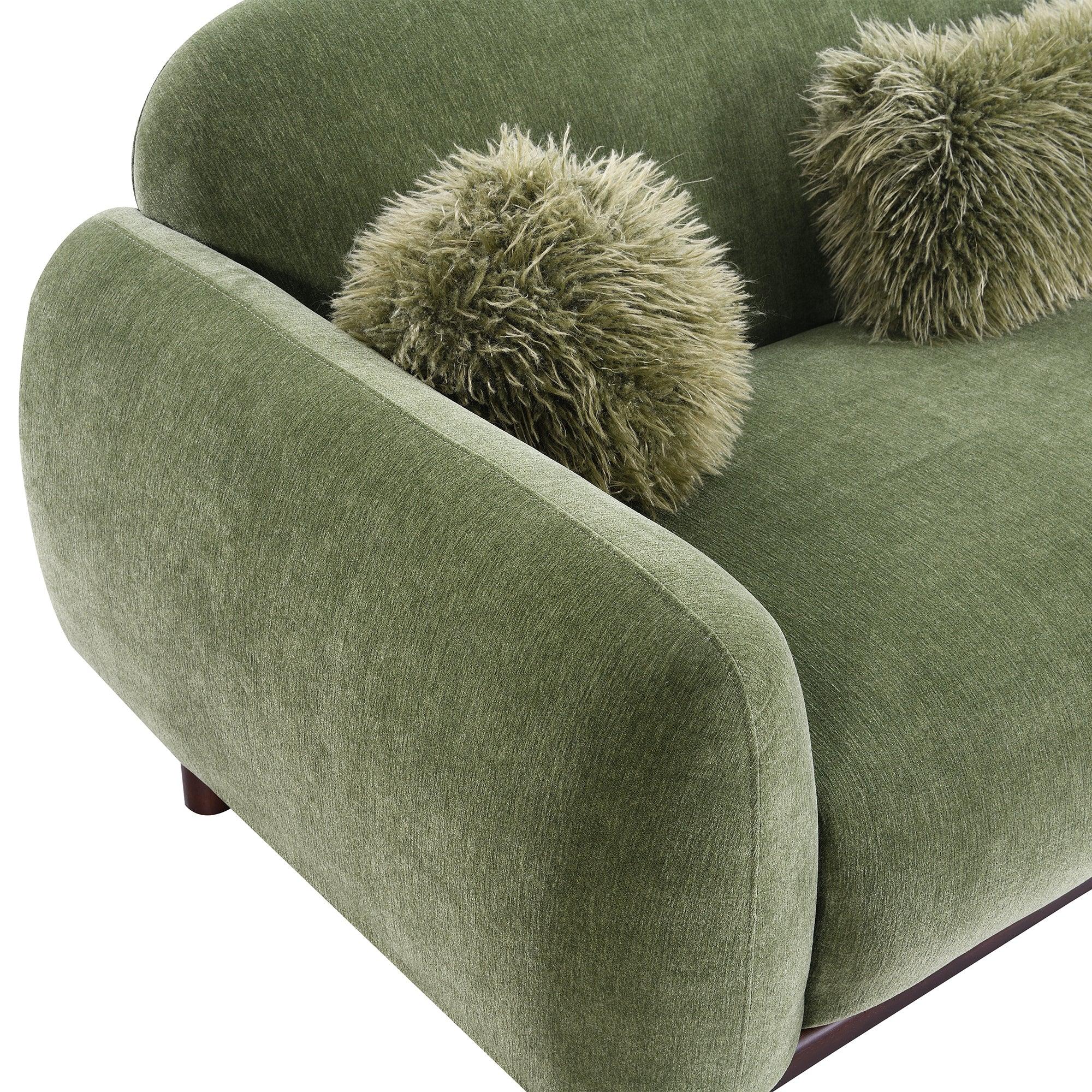 84" Mellone Mid-Century Modern Sofa in Soft Chenille