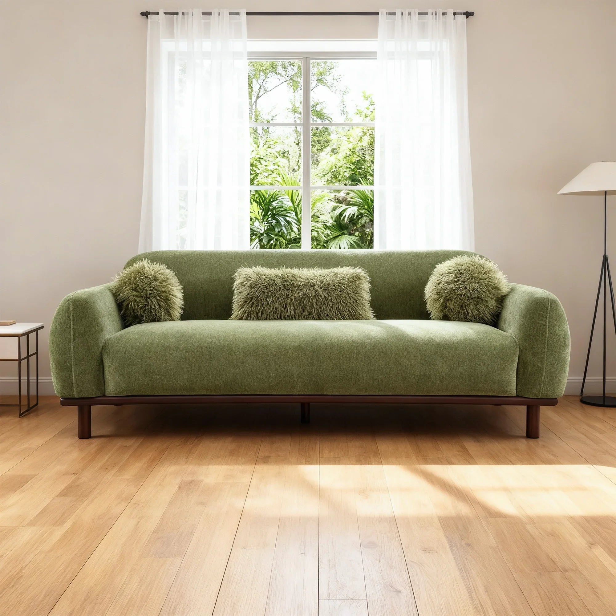 84" Mellone Mid-Century Modern Sofa in Soft Chenille