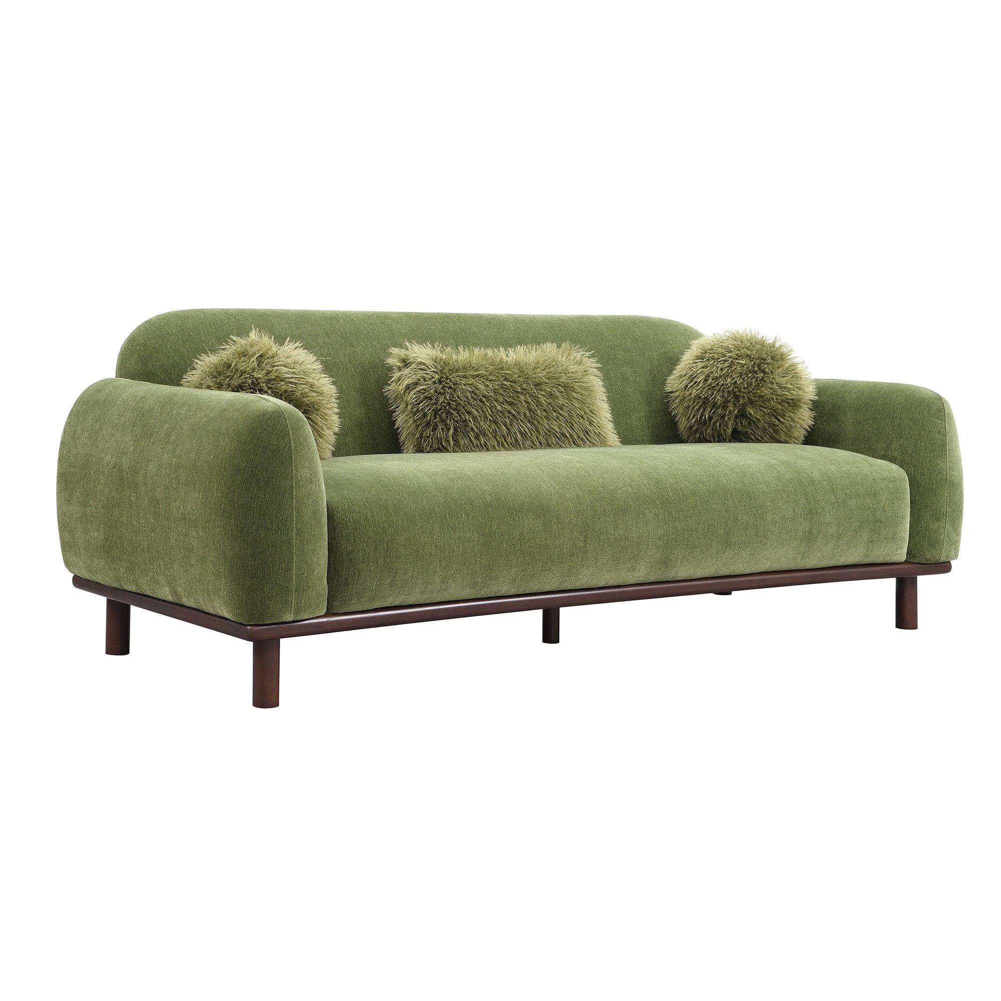 84" Mellone Mid-Century Modern Sofa in Soft Chenille