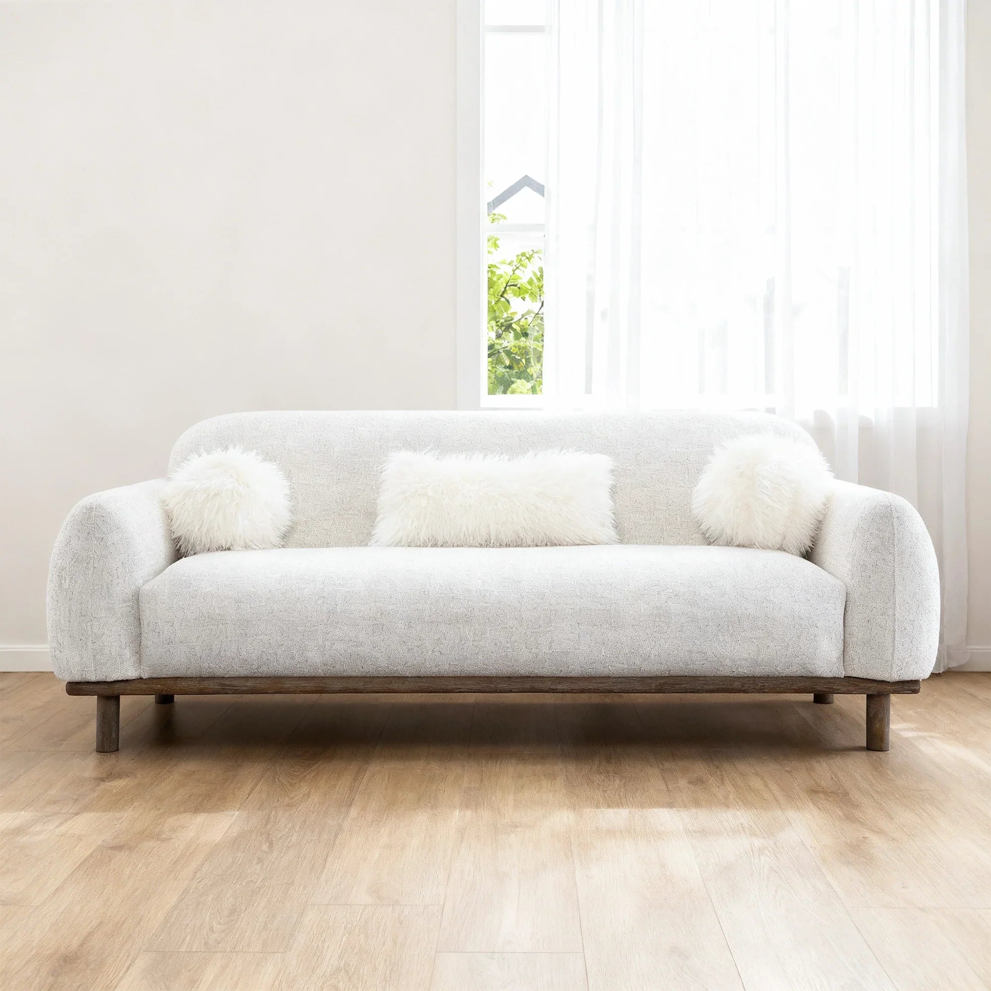 84" Mellone Mid-Century Modern Sofa in Soft Chenille