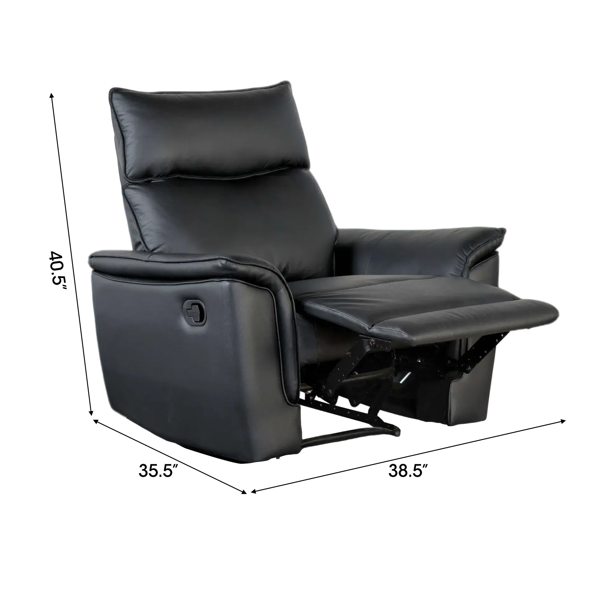 Bienne 38.5" Leather Match Recliner Chair with Manual Function