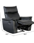 Bienne 38.5" Leather Match Recliner Chair with Manual Function