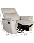 Bienne 38.5" Leather Match Recliner Chair with Manual Function