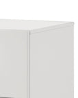 Modern White Nightstand with Chrome Handles and 2 Drawers Set Of 2