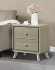 Rainier 25" Gray Wood Nightstand with 2 Drawers