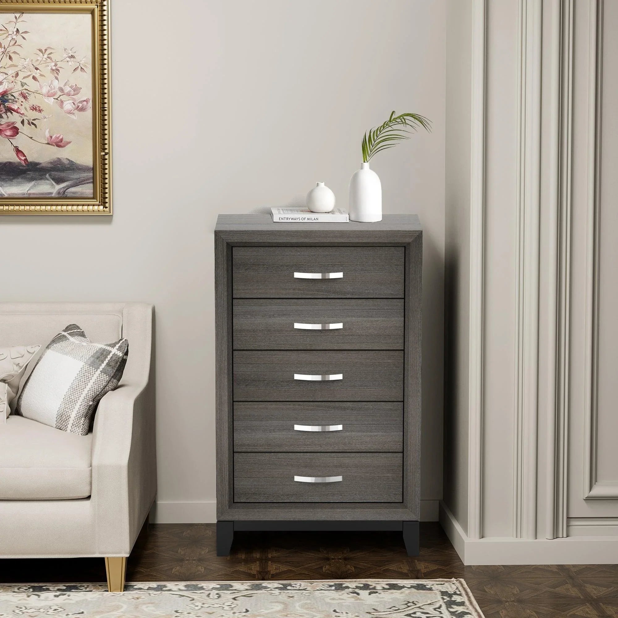 31" Bedroom Chest with 5 Drawers for Storage