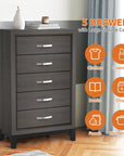 31" Bedroom Chest with 5 Drawers for Storage