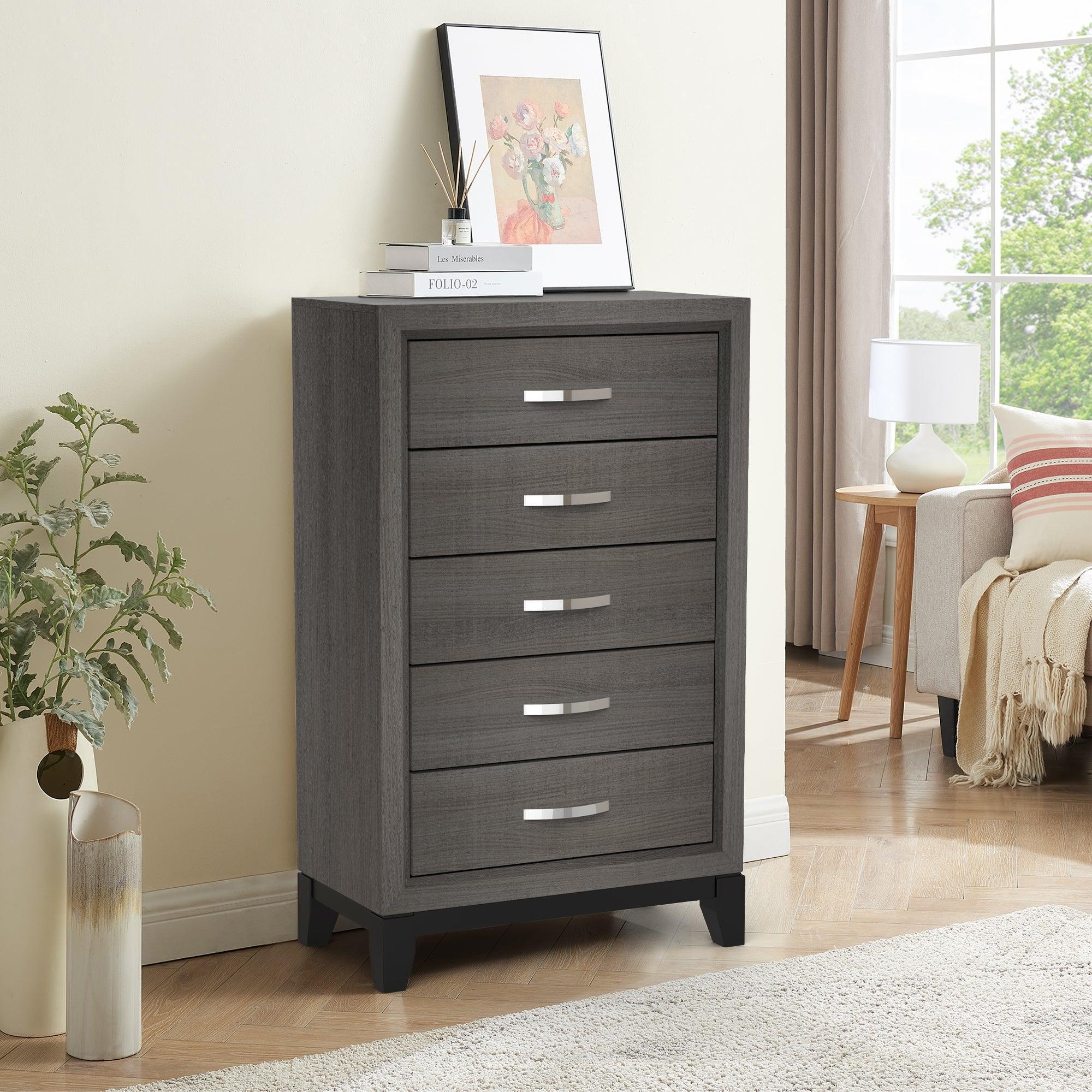 31" Bedroom Chest with 5 Drawers for Storage