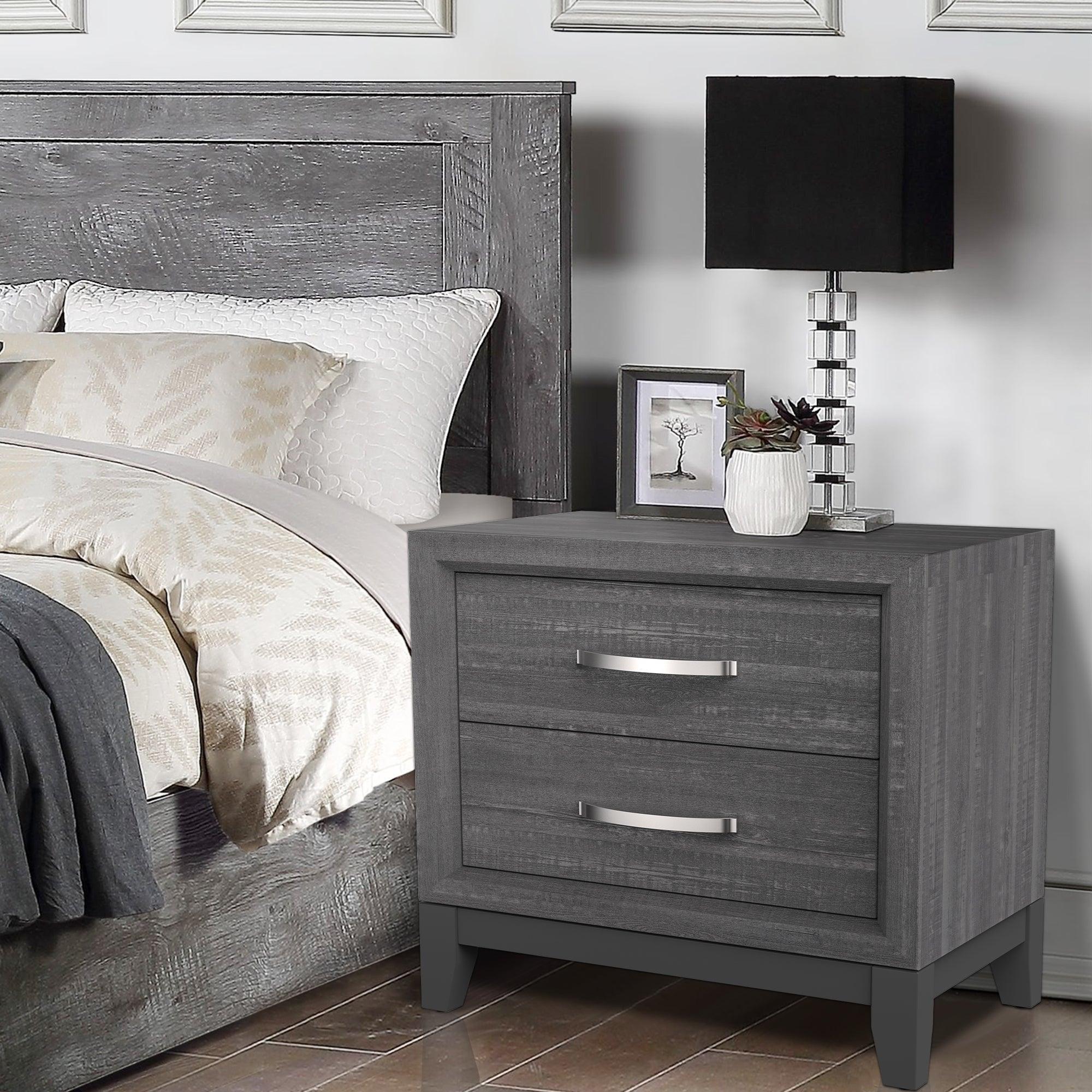 Lucien Contemporary Wood Nightstand with Spacious Drawers