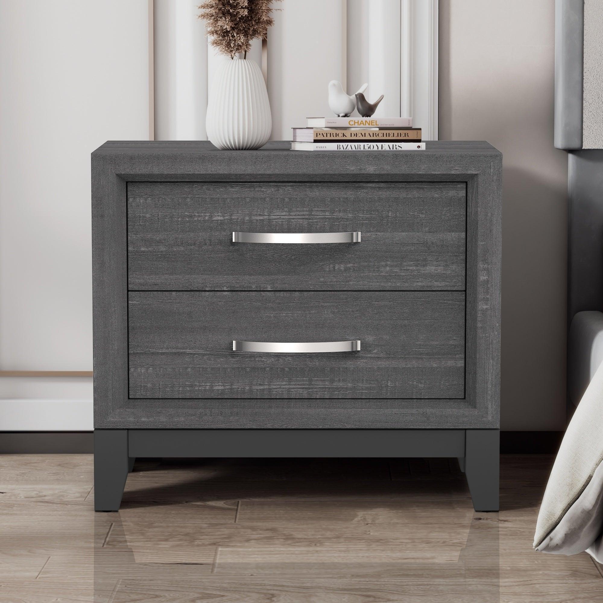 Lucien Contemporary Wood Nightstand with Spacious Drawers