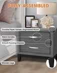 Lucien Contemporary Wood Nightstand with Spacious Drawers