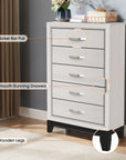 31" Bedroom Chest with 5 Drawers for Storage