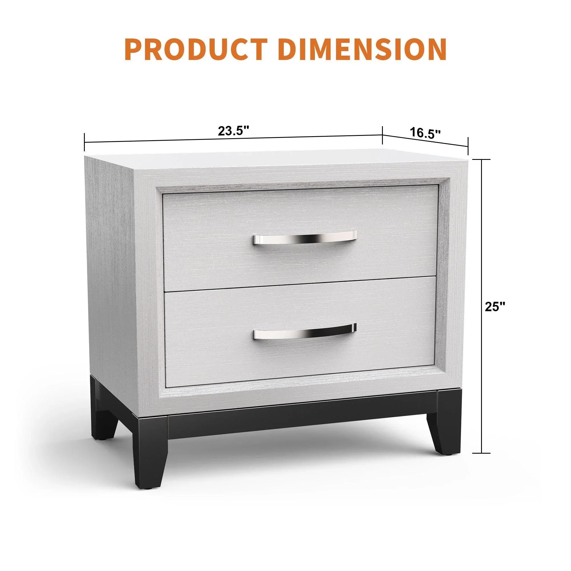 Lucien Contemporary Wood Nightstand with Spacious Drawers