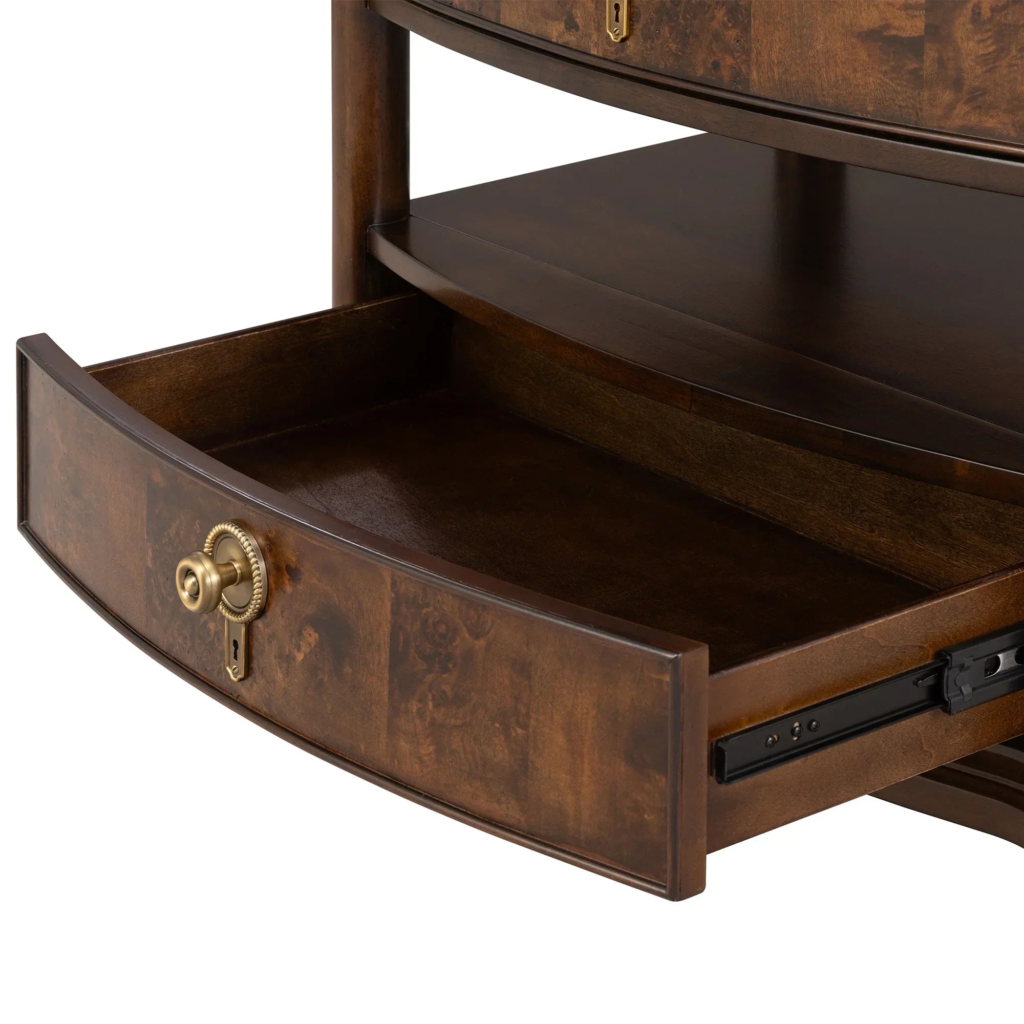 30.5" French Country Nightstand with Built-In Power Outlet and LED Light