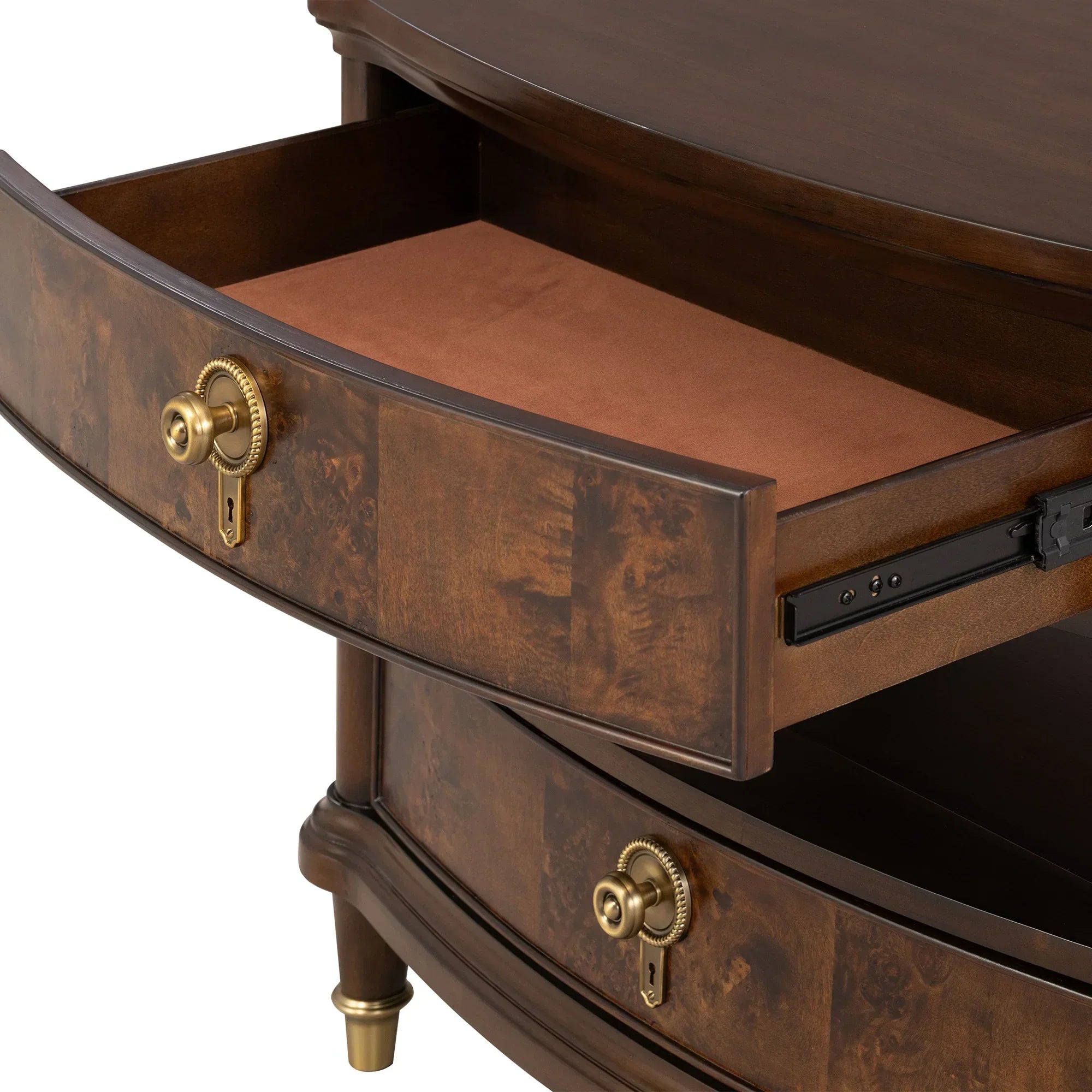 30.5" French Country Nightstand with Built-In Power Outlet and LED Light