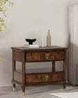 30.5" French Country Nightstand with Built-In Power Outlet and LED Light