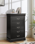 Transitional 5-Drawer Dresser Chest with Classic Bracket Feet
