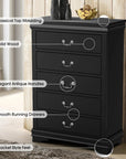 Transitional 5-Drawer Dresser Chest with Classic Bracket Feet