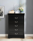 Transitional 5-Drawer Dresser Chest with Classic Bracket Feet