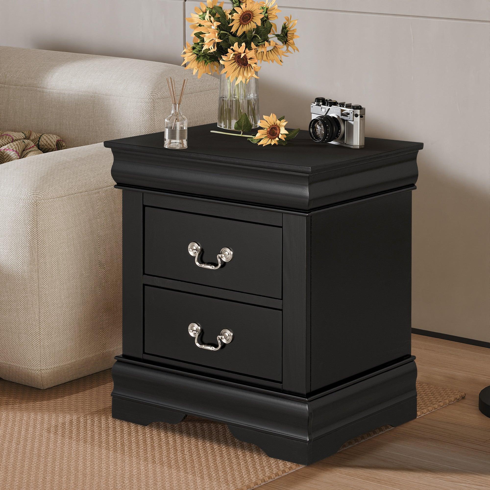 Louis Philippe Style Wood Nightstand