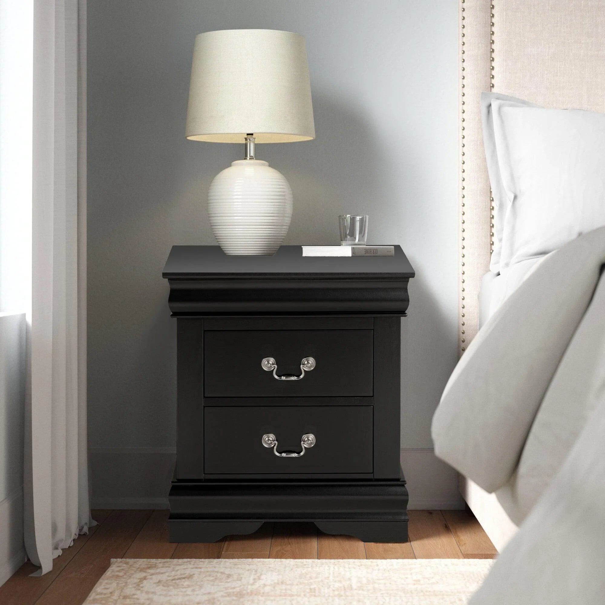 Louis Philippe Style Wood Nightstand